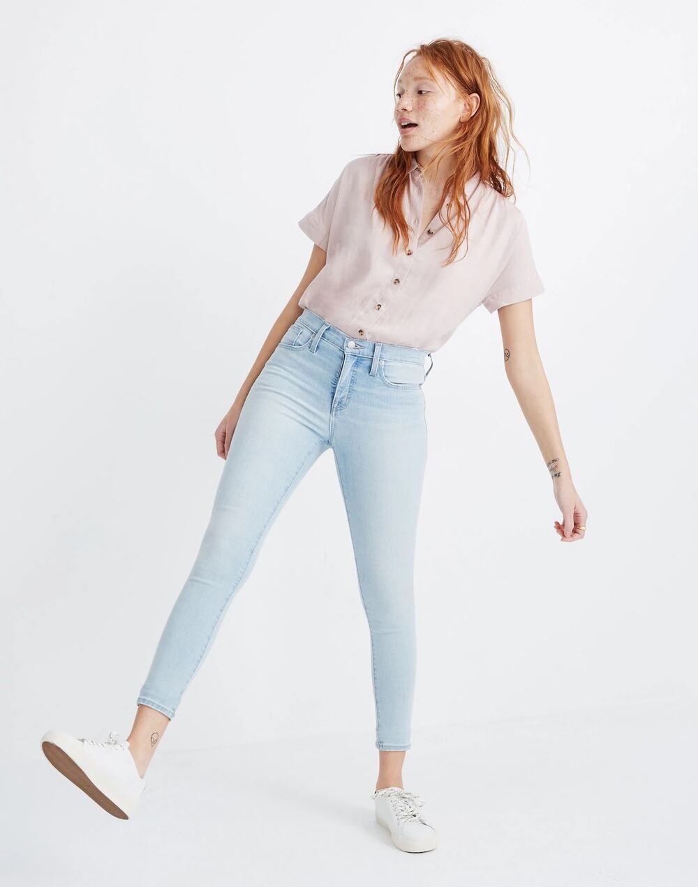 Madewell 9" Mid-Rise Skinny Crop Jeans in Coolmax Denim Edition sz 27 NWT